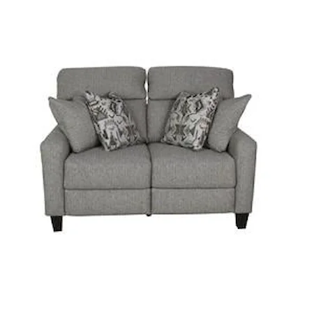 Transitional Power Headrest Loveseat with Pillows and USB Port